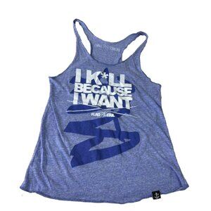 Flag Not Fail Large Women Razor Tank  "I Kill Because I Want" Thin Gym EUC